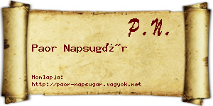 Paor Napsugár névjegykártya